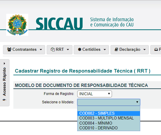 COMO EMITIR RRT SIMPLES
