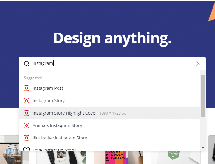 Instagram Story Highlight Cover no Canva.com significa Capa para Destaques no Instagram