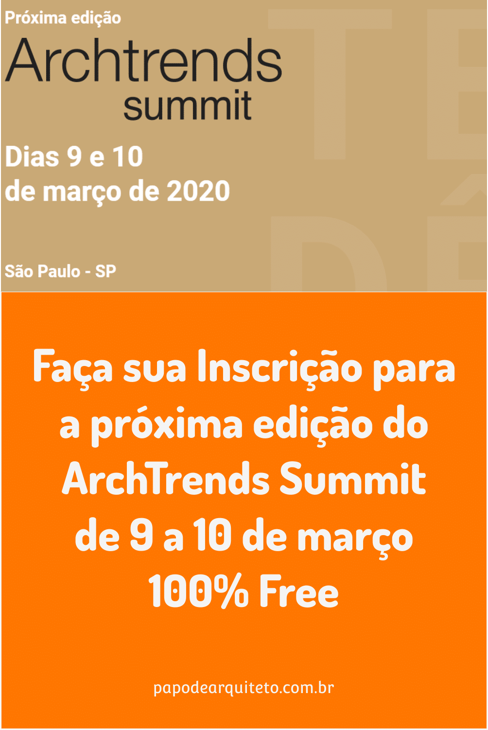 Inscrições Gratuitas para o ArchTrends Summit 2020 (Ao Vivo)