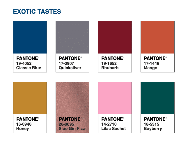 Um cadinho intrigante e aventureiro de gostos e cores que remontam a temperos naturais, condimentos e comidas azuis. Alimentos azuis, parecidos com a PANTONE 19-4052 Classic Blue, são ricos em antocianinas, uma forma de proteção à boa saúde, que ajuda a construir uma base sólida através da sua relação com o bem-estar e o autocuidado.