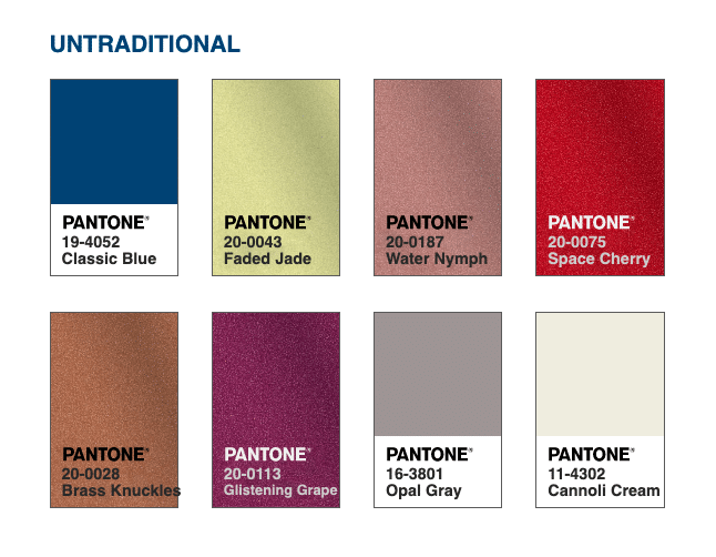 Nada é mais disruptivo e não-tradicional do que uma paleta de cores incomum e inesperada. No comando está o PANTONE 19-4052 Classic Blue, um tom fundamental que prepara o cenário para harmonias únicas e divertidas entre as cores, além de outros usos até ultrajantes e surpreendentemente cintilantes na moda.